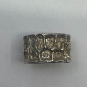 Vtg modernist brutalist sterling 925 ring sz 7